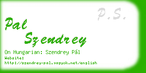 pal szendrey business card