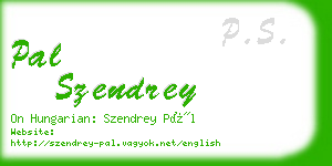 pal szendrey business card